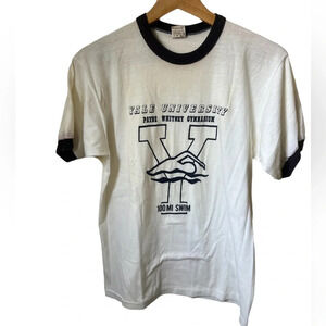 Vintage 1970s Russell Athletic Yale Swimming Tee, size M